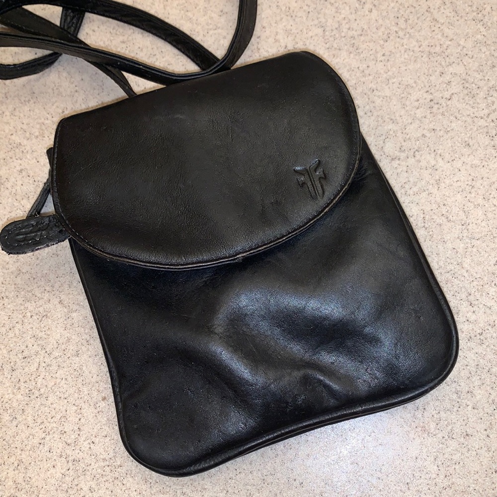 ✨FRYE Small Black Leather Crossbody